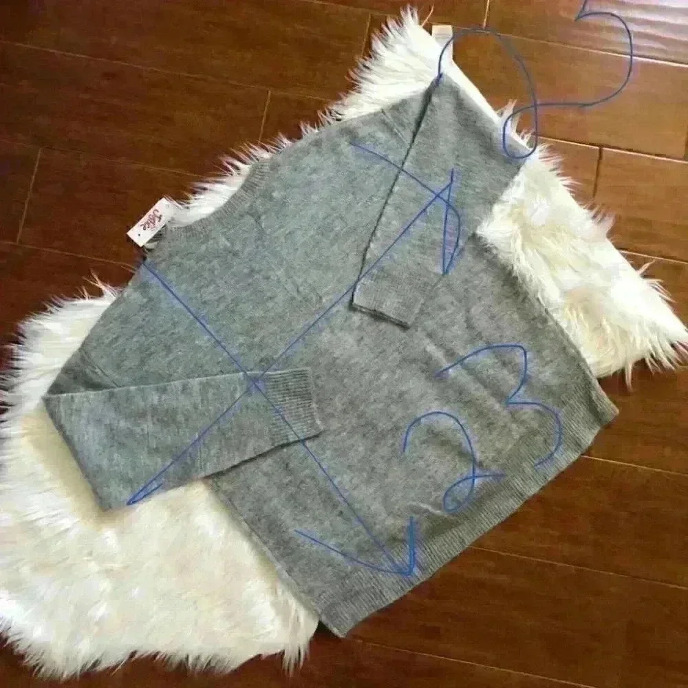 NWT Justice Gray white antler deer sweater girls size 18-20 PTP 23